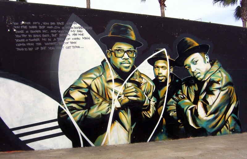 graffiti mural of hip-hop group