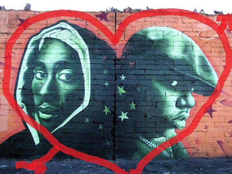 graffiti mural of two figures