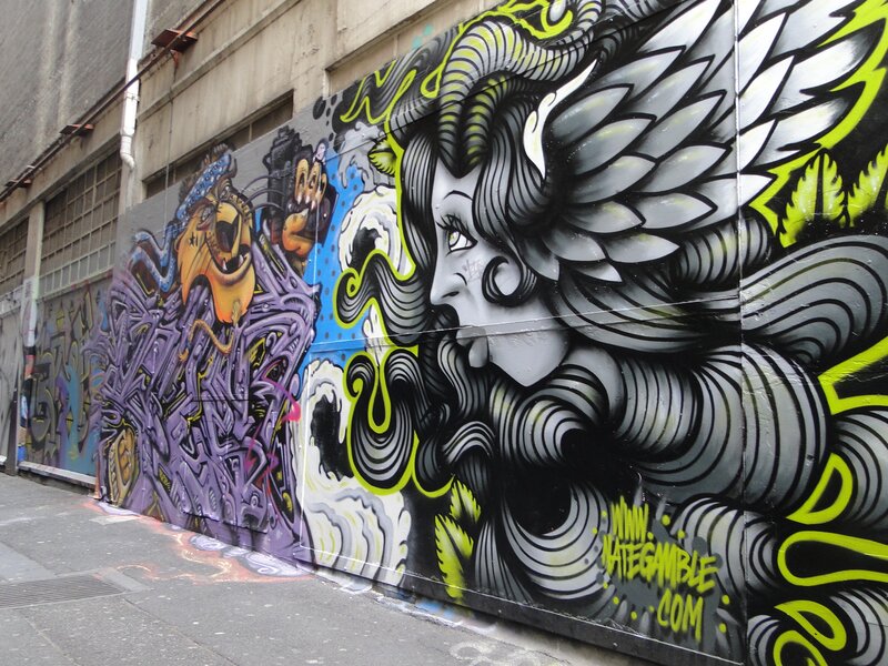 graffiti mural on city wall