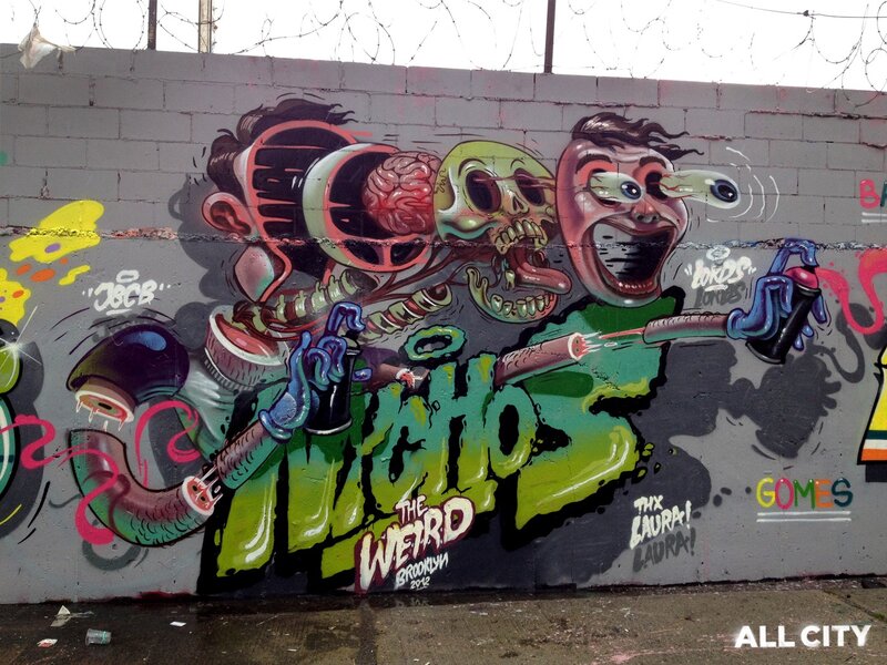Graffiti Mural on Wall — Green