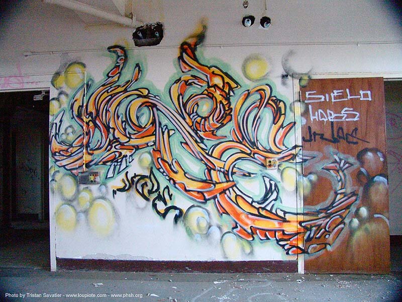 Graffiti Mural on Wall — Orange