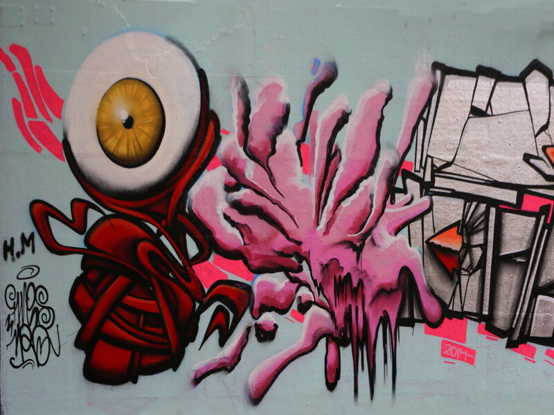 Graffiti Mural on Wall — Pink