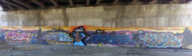 Graffiti Mural under Bridge