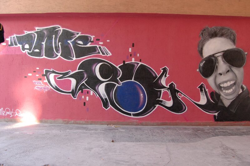 graffiti mural with portrait