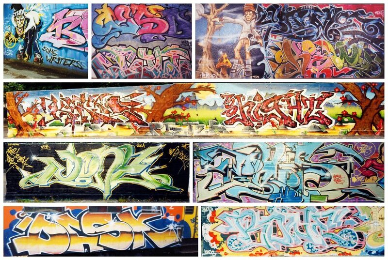 Graffiti Murals on Wall