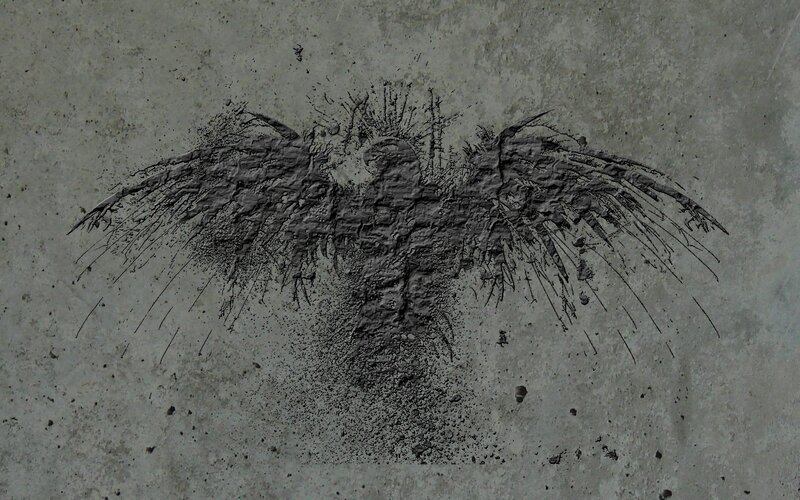 graffiti of a bird on concrete