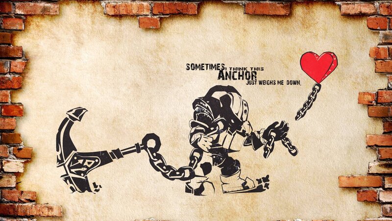 graffiti of a chained character