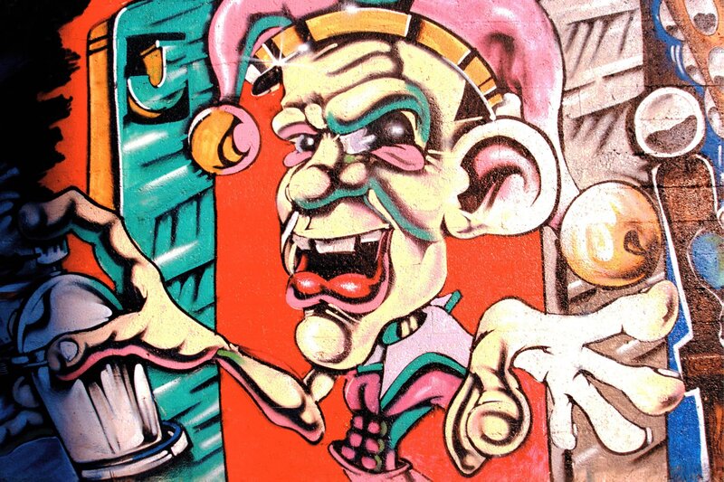 graffiti of a clown character