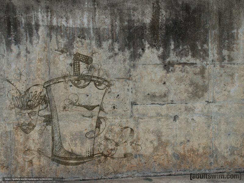 graffiti of a cup on a wall