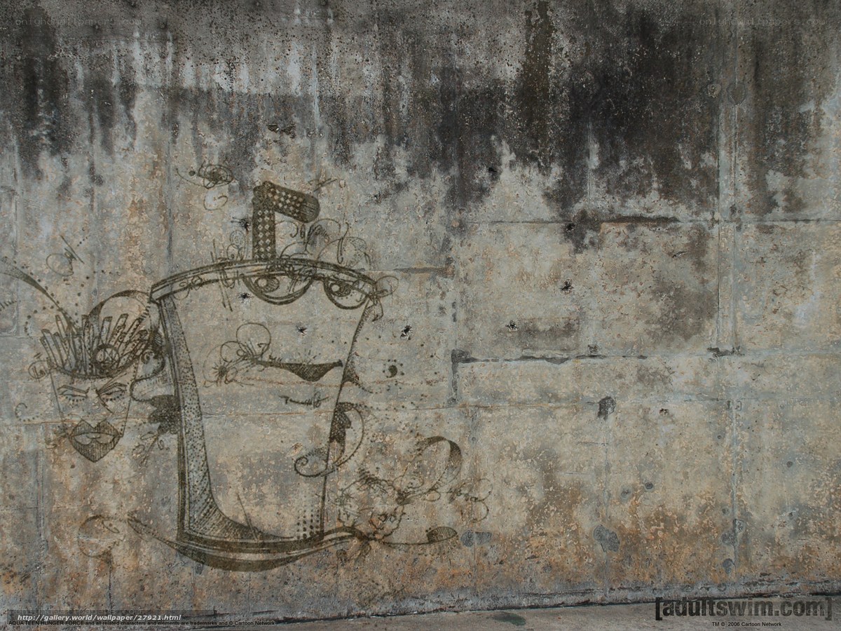 graffiti of a cup on a wall