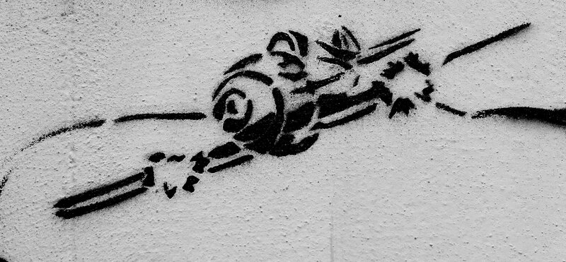 graffiti of a fighter plane