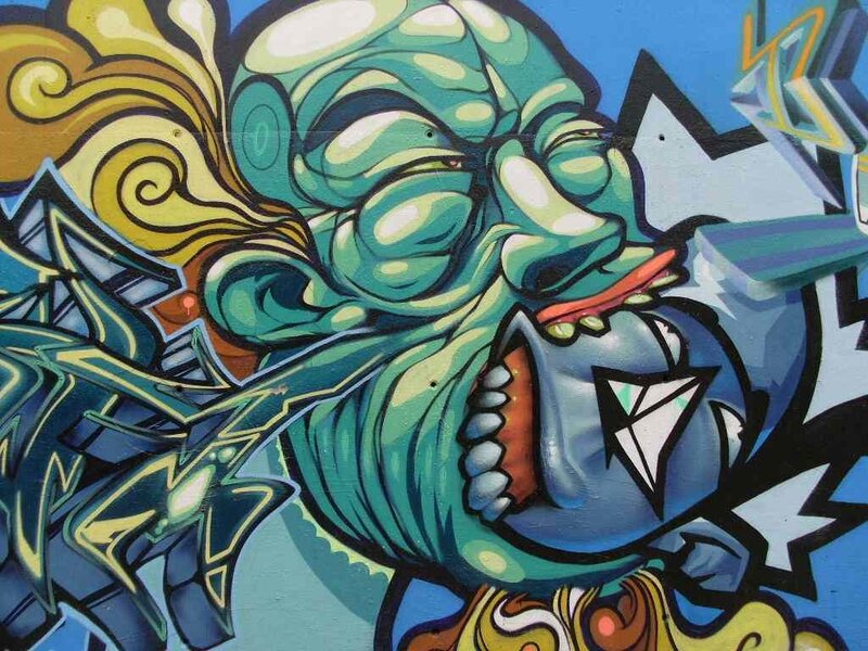 graffiti of a green monster