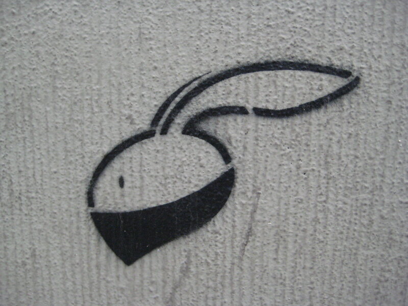 graffiti of a stylized mouse