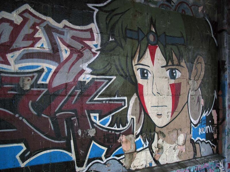 graffiti of anime character