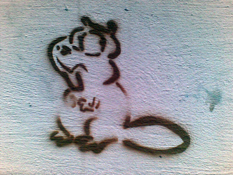 graffiti of cartoon beaver
