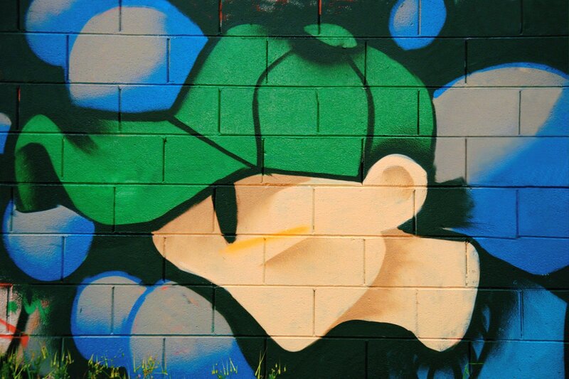 graffiti of cartoon character