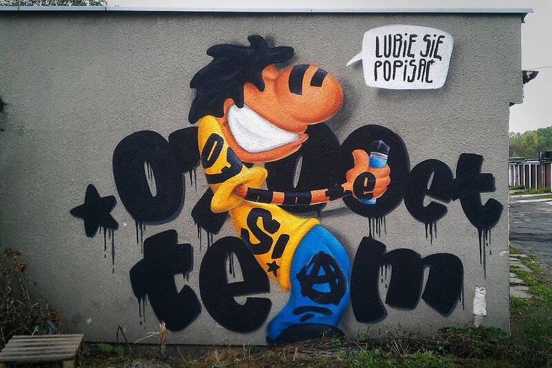 graffiti of cartoon character