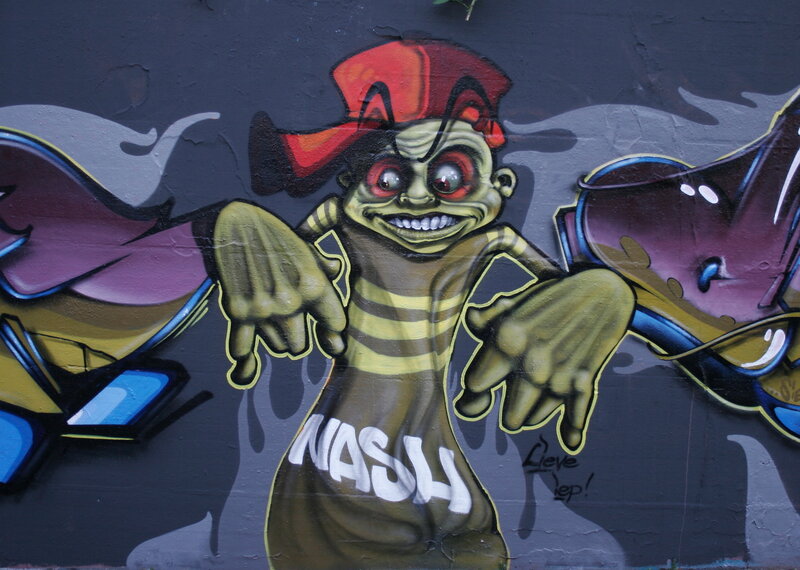 graffiti of cartoon character