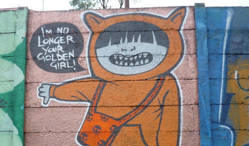 graffiti of cartoon character