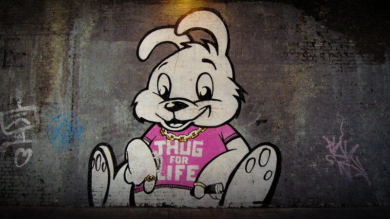 graffiti of cartoon dog