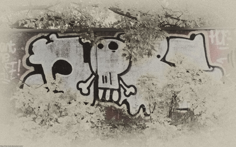 graffiti of cartoon skull