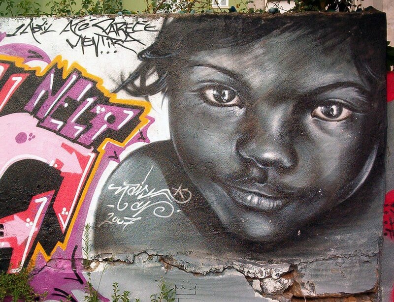 graffiti of child's face