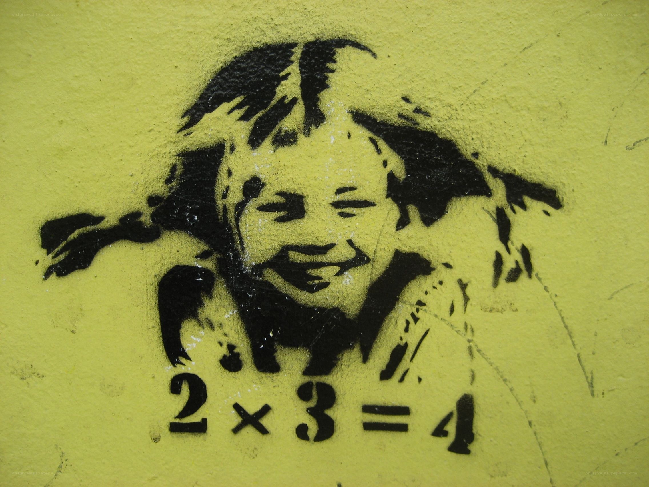 graffiti of child with math error
