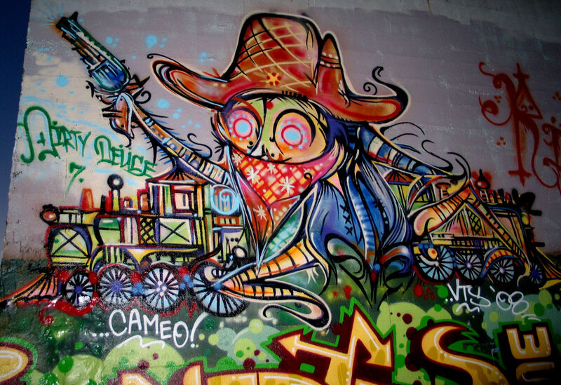 graffiti of cowboy character