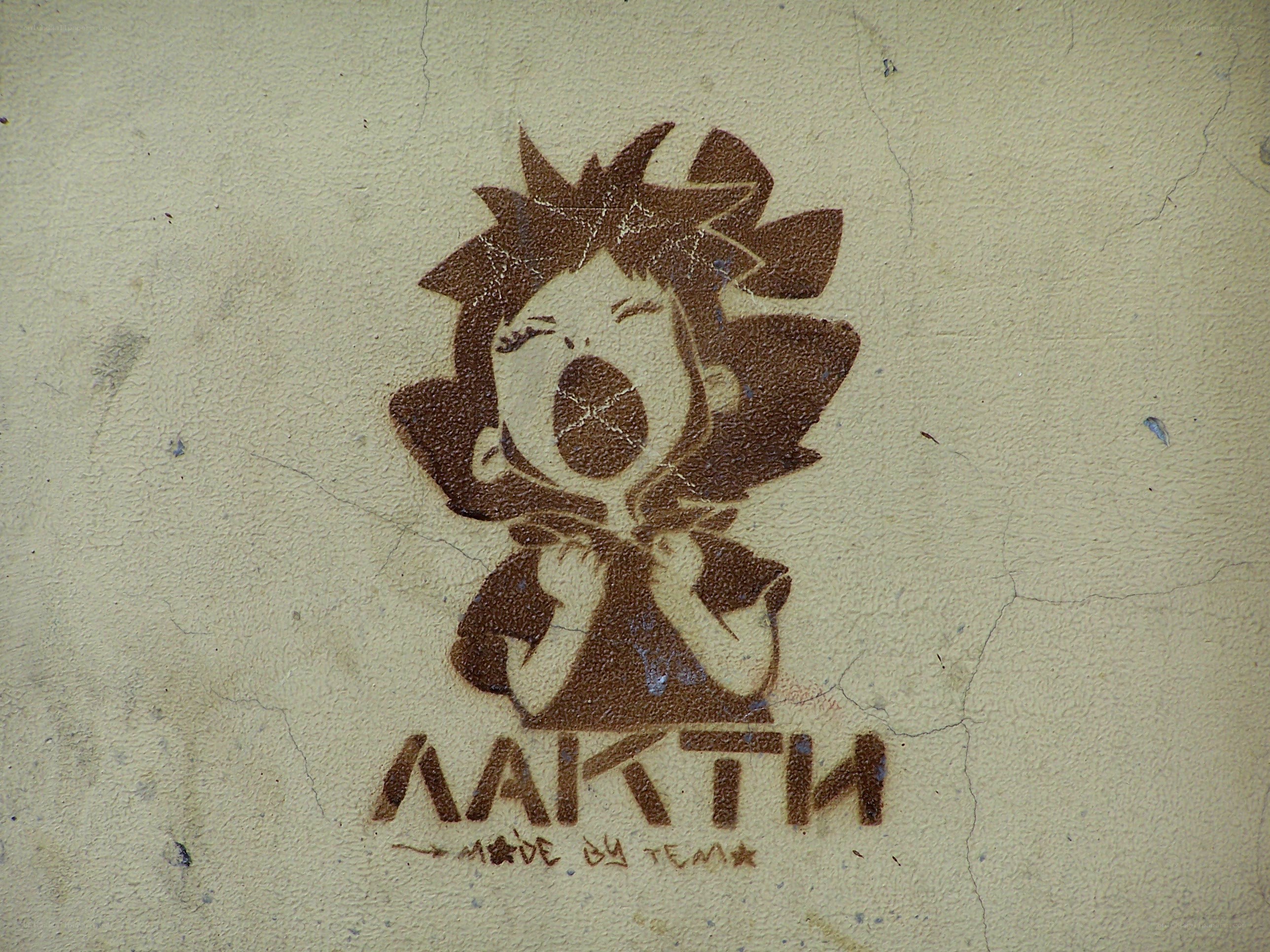 graffiti of crying child