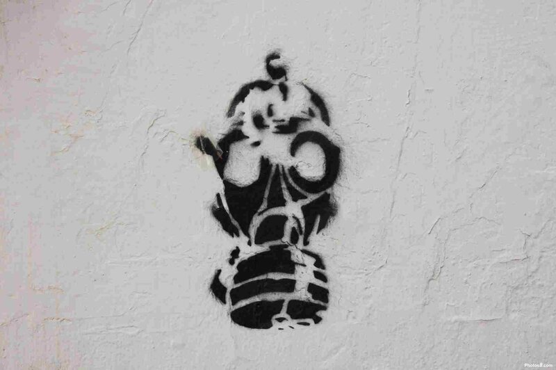 graffiti of gas mask