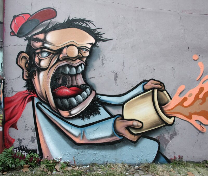 graffiti of man screaming