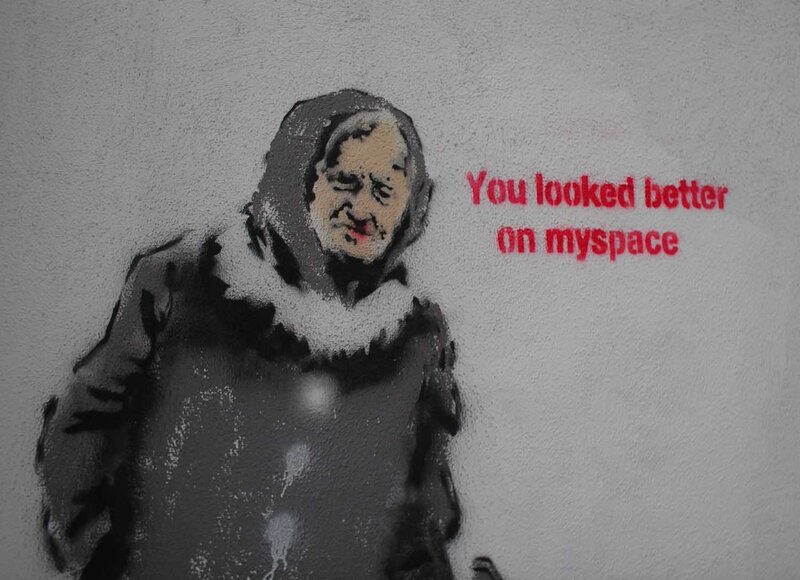 graffiti of old woman