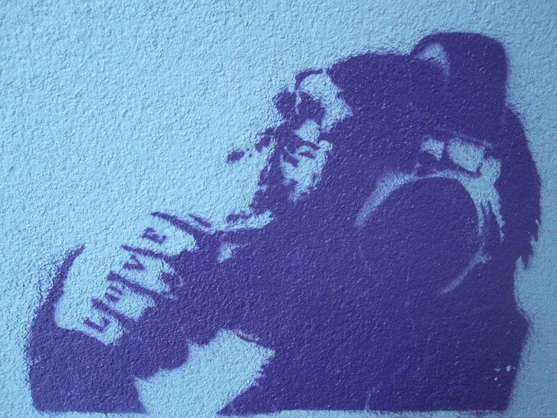 graffiti of person drinking
