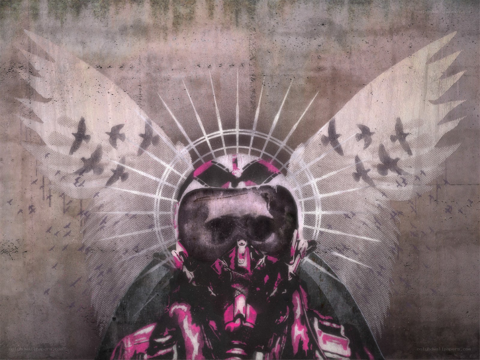 graffiti of pilot with wings