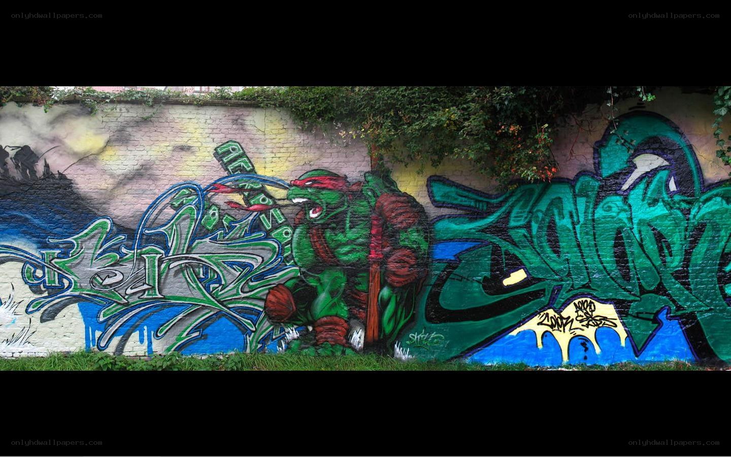 graffiti of turtle character