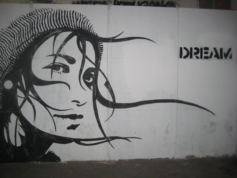 graffiti of woman's face