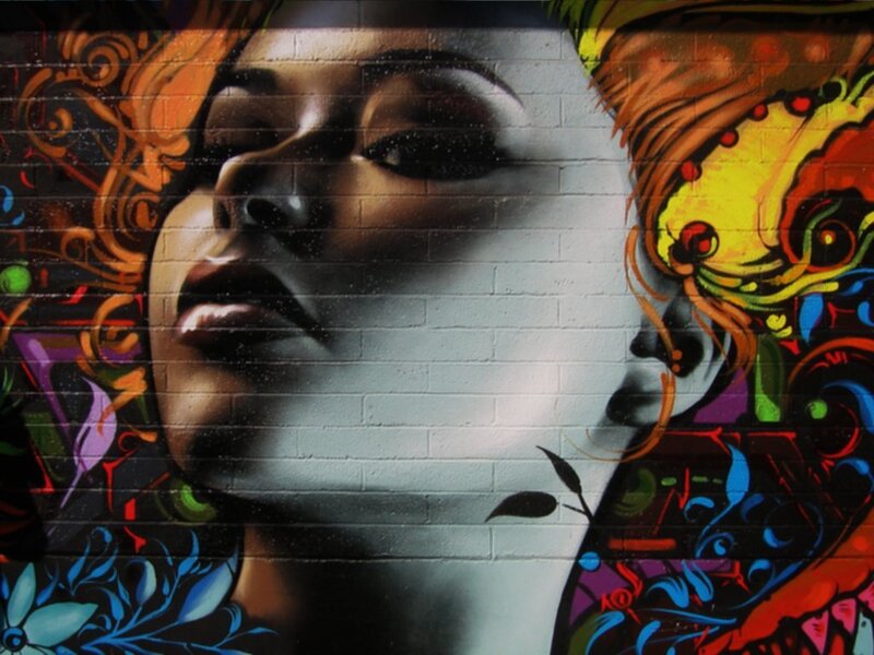 graffiti of woman's face