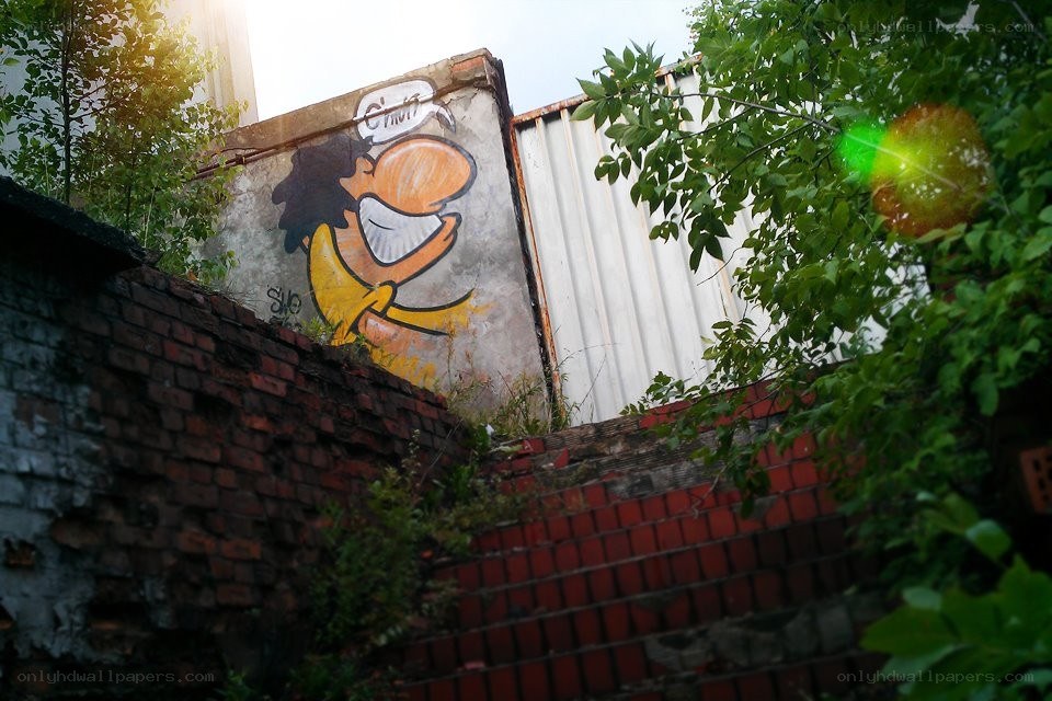 graffiti on a brick wall