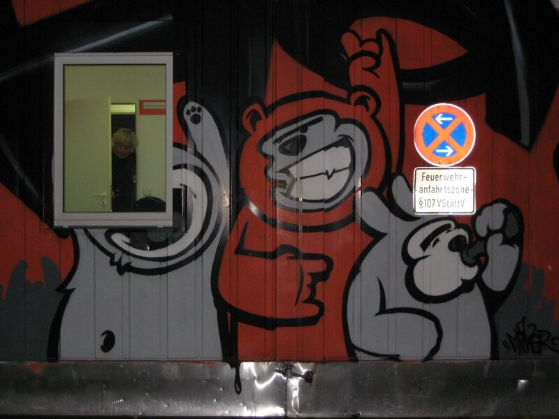 Graffiti on a building wall