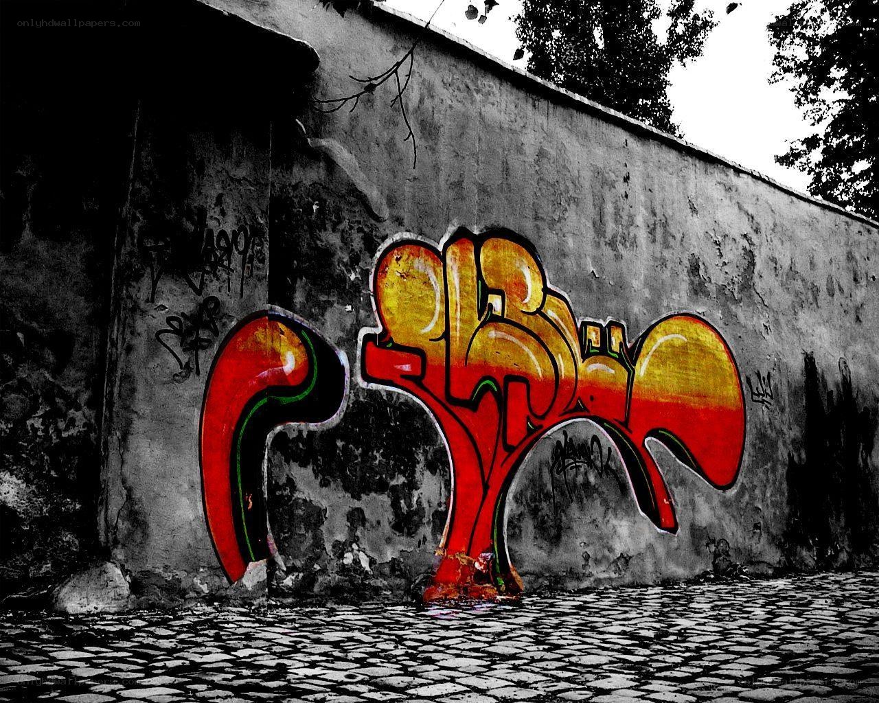 graffiti on a concrete wall
