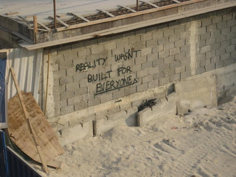 Graffiti on a construction wall