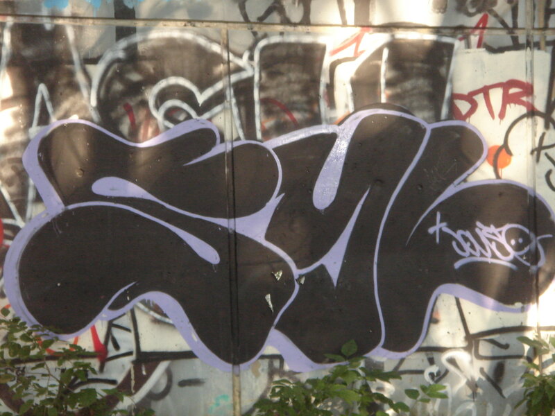 graffiti on a glass wall