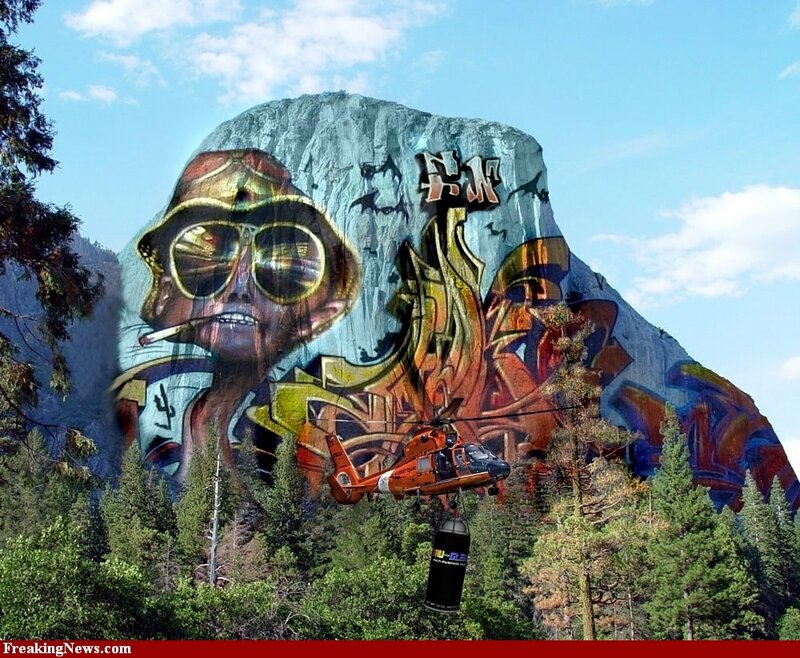 Graffiti on a mountain