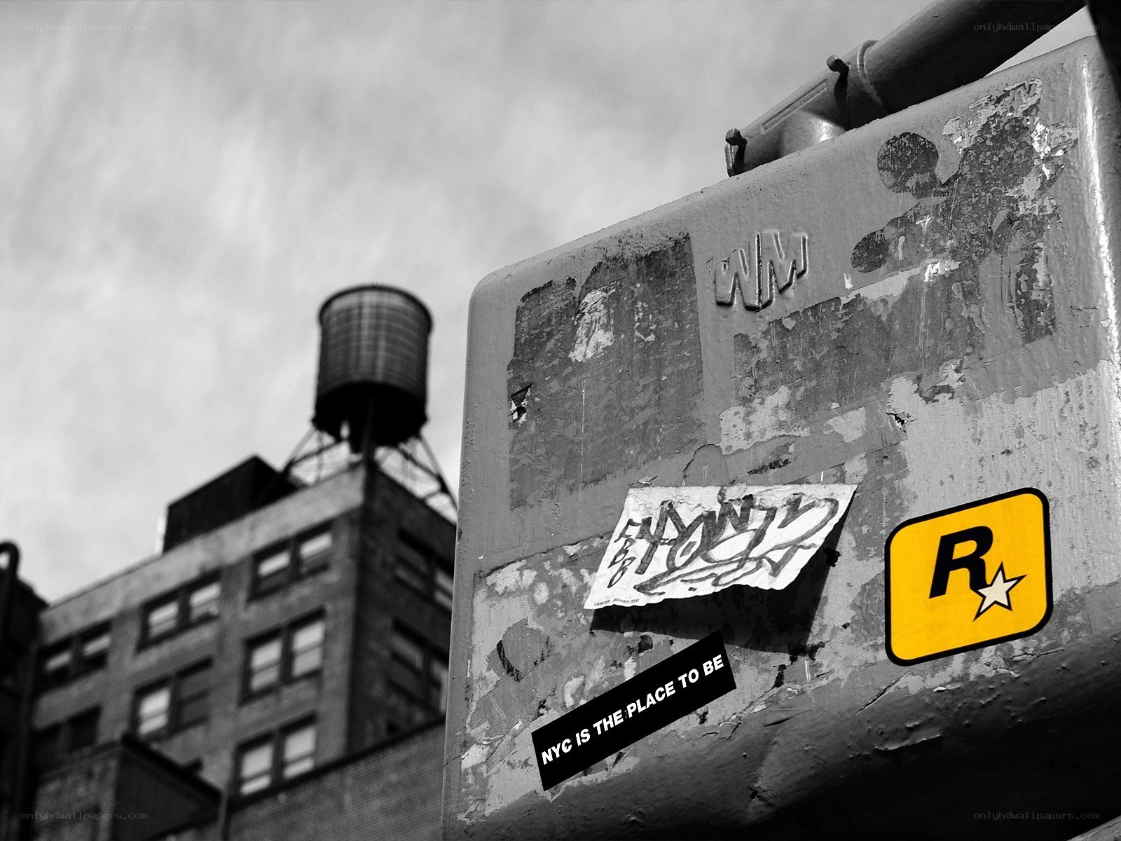 graffiti on a traffic pole