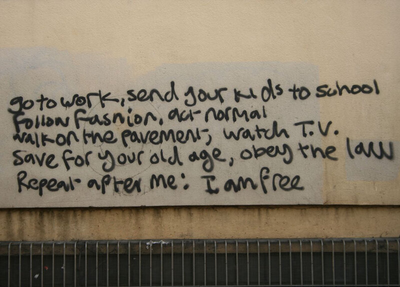 graffiti on a wall