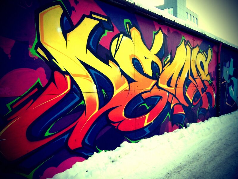 Graffiti on a Wall — Yellow, Dramatic