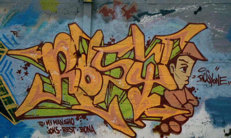 Graffiti on a Wall — Yellow
