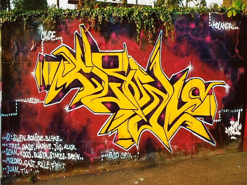 Graffiti on a Wall — Yellow, Urban