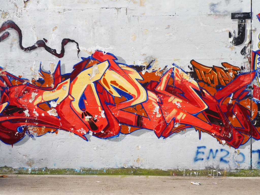 graffiti on a weathered wall