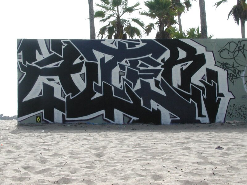 graffiti on beach wall